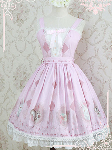 Robe lolita en chiffon rose claire avec noeud Jolie