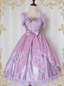 Robe lolita en fausse soie avec noeud Jolie