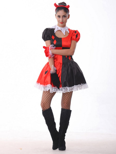 Costume sexy clown rouge femme