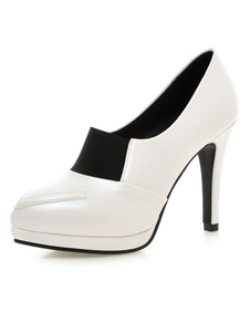 PU Sexy blanc pointu Toe chaussures pour femmes