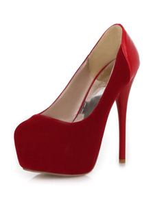 Sexy monogramme Suede plate-forme pompes pour les femmes