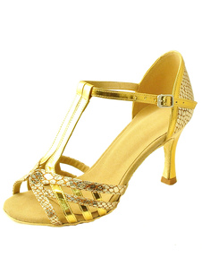 Tissu paillettes or Ballroom Shoes pour femmes