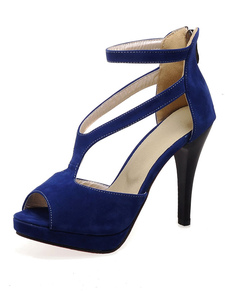 Sandales Fashion PU bleu pour les femmes