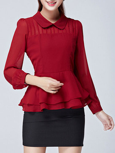 Blouse femme en chiffon unicolore