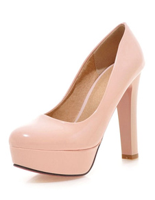 Escarpins à plateforme à talons aigus en PU talons couverts