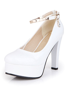 Escarpins à plateforme à talons aigus en PU talons couverts avec cristal