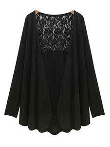 Cardigan gris foncé unicolore col V style de faux deux-pièces