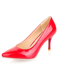 Escarpins à bout pointu et talons aigus en PU talons couverts