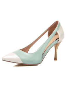 Escarpins à bout pointu et talons aigus en PU talons couverts