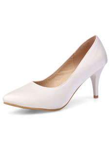 Chaussures de mariage à talons en satin mocassin