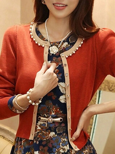 Blanzer pour femme unicolore avec oeillets métalliques encolure dégagée