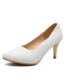 Chaussures de mariage à talons avec paillettes mocassin