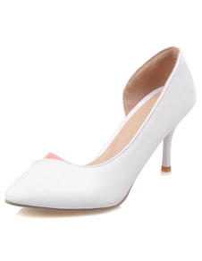 Escarpins à bout pointu et talons aigus en PU talons couverts