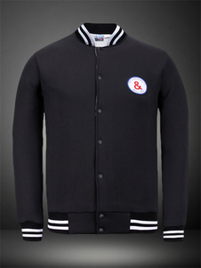 Blouson de qualité en fibres de coton noir imprimé de dessins animés