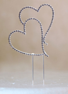 Coeur en argent Wedding Cake Toppers