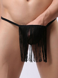String homme sexy en polyester noir