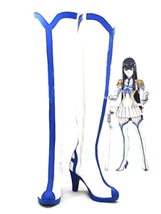 Toussaint Cosplay Chaussures blanches avec linge bleue