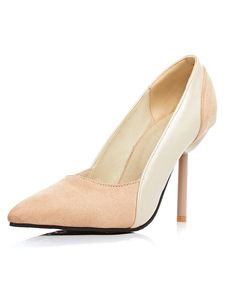 Escarpins à bout pointu et talons aigus en micro daim mocassin