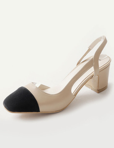 Chaussures à talons épais en PU à talons décolletés