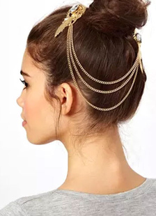 Coiffe de cheveux or de rhinestone