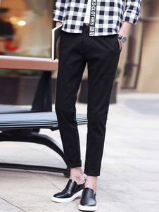 Denim gris causale pantalons pour hommes