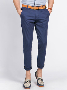 Denim bleu lumière causale pantalons pour hommes