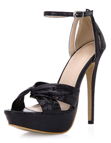 Sandales de mariage en PU avec boucle à talons aigus