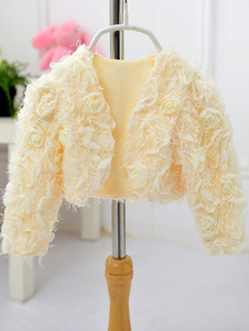 Boléro de fête en rayonne ouvert devant avec fleur