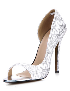 Sandales de mariée en PU à talons aigus