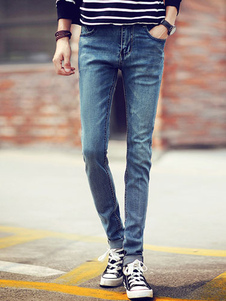 Jean homme Slim en denim bleu
