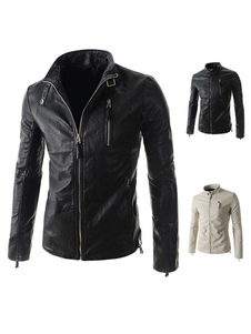 Veste homme en PU col montant