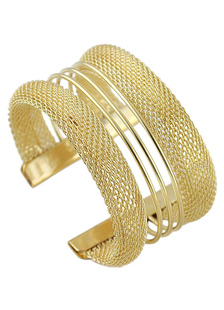 Bracelet de menottes doux métallique géométrique sans fermoir