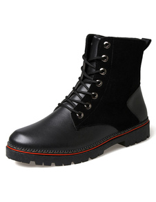 Qualité noire ronde Toe PU bottes pour hommes
