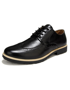 Black a souligné Toe PU ascenseur chaussures pour hommes