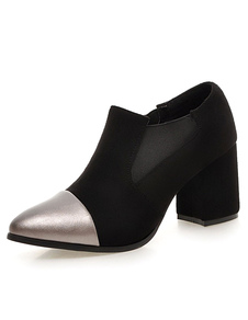 Flanelle noire sexy a souligné Toe talons pour femme