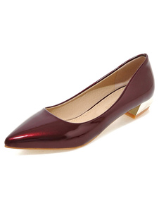 Chaussures à talons épais en PU mocassin