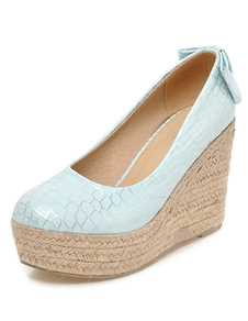 Chaussures en PU avec noeud à bout rond mocassin