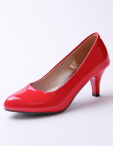 Escarpins à bout pointu et talons aigus en PU talons couverts