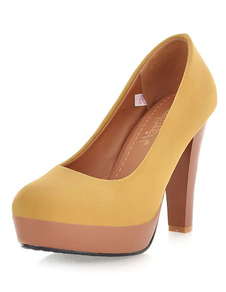 Escarpins plateforme à talons épais en PU talons couverts
