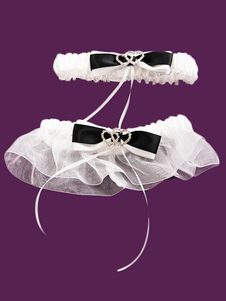 Jarretière de mariage en satin noir