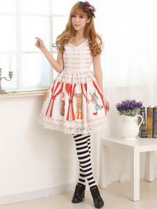 Robe lolita blanche impression