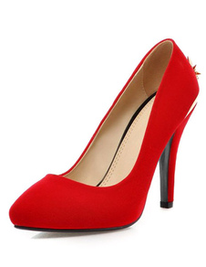 Chaussures de mariée à talons en cuir poncé ornement métallique talons couverts