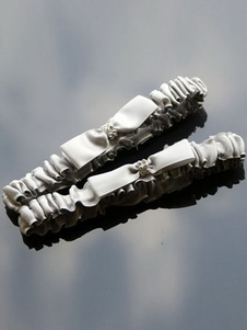 Jarretière de mariage en polyester gris