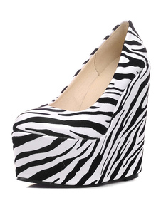 Chaussures en PU imprimé fleuries à bout rond mocassin