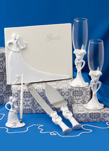 Ensemble service de table bleu non-personnalisé pour mariage