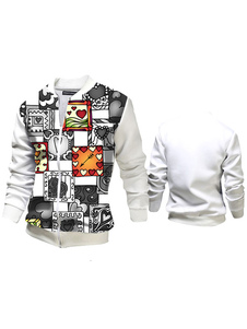 Blouson beau en coton à zigzags en polyester