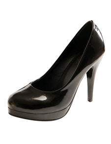 Eacarpins plateforme à talons aigus en PU talons couverts