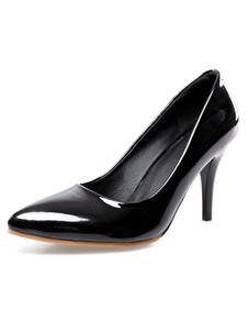 Escarpins à bout pointu et talons aigus en PU talons couverts