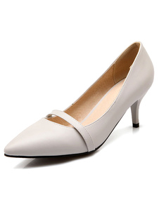 Escarpins à bout pointu et talons aigus en PU talons couverts