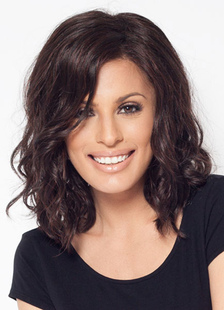 Perruque douce 20 inches marrone dégradé en fibre résistante à la chaleur frisée